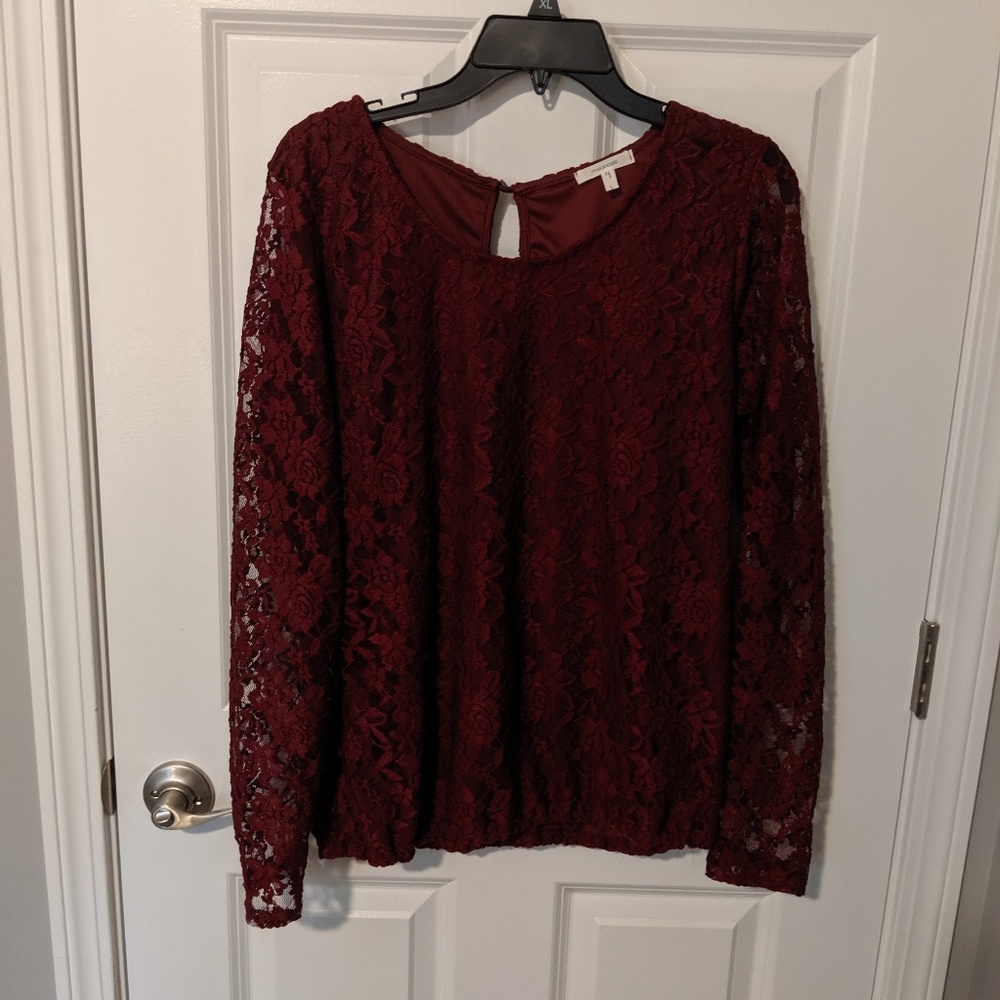 Bubble Top Red Lace